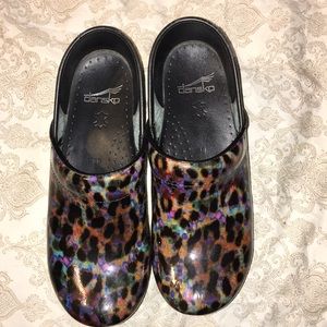 Pair of size 38 multi colored Dansko.  Worn once